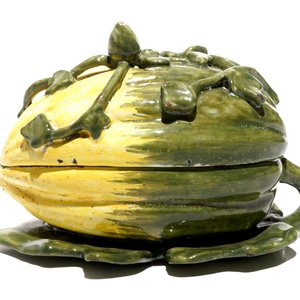 Une terrine en forme de melon en faïence de Delft polychrome, 2ème moitié du 18ème — photo 4