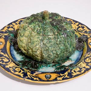 Une terrine trompe l'oeil en forme de chou sur sous-plat, Italie, 18/19ème — photo 3