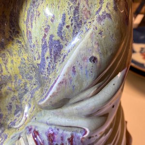 Une très grande figure de Bouddha en grès porcelaineux à émail flambé dite 'de Shiwan', 18/19ème — photo 24