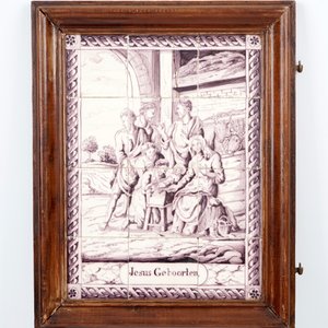 Une tryptique de panneaux de carreaux de Delft aux décors religieux, Utrecht, 19ème — photo 2