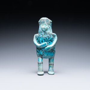Une verseuse en forme de figure recomposée en céramique à émail turquoise et noir, Kashan, Iran, 12/13ème — photo 2