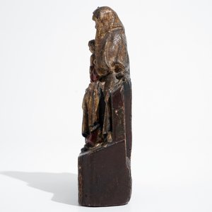 Une Vierge à l'Enfant en chêne sculpté et polychromé, Flandres, 1ère moitié du 16ème — photo 4