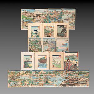 Utagawa Hiroshige 歌川広重 and Utagawa school: 12 Japanese woodblock prints, Edo/Meiji — photo 1