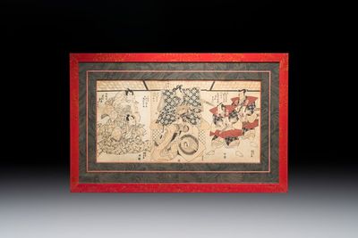 Utagawa Kunisada (1786-1865): 'Soga no Taimen', woodblock print, Japan, Edo, 19th C.