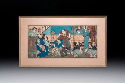 Utagawa Kunisada (1786–1865): 'Higashi-yama Sakura Zoshi', woodblock print, Japan, Edo, 19th C.