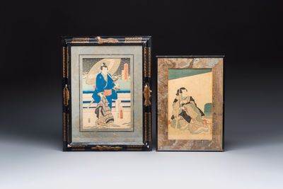 Utagawa Kunisada (1786–1865): two woodblock prints, Japan, Edo, 19th C.