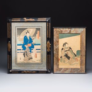Utagawa Kunisada (1786–1865): two woodblock prints, Japan, Edo, 19th C. — 照片 1
