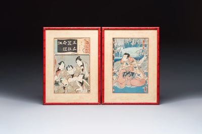 Utagawa Kunisada (1786–1865): two woodblock prints, Japan,Edo, 19th C.