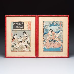 Utagawa Kunisada (1786–1865): two woodblock prints, Japan,Edo, 19th C. — photo 1