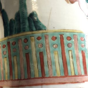 Vaas in Chinees porselein met Onsterfelijken, famille rose, 19e eeuw — foto 3