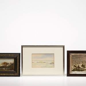 Van de Kerkhove, Fritz (Belgium, 1862-1873), Two small oils on panel and a watercolour — 照片 1