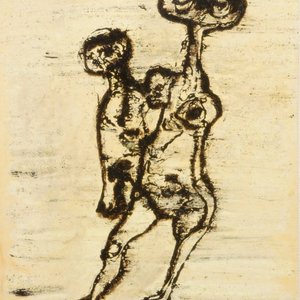 Van Hecke, Willem (België, 1893-1976), Twee figuren, gemengde techniek, gedat. 1967 — foto 1