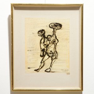 Van Hecke, Willem (Belgique, 1893-1976), Deux figures, technique mixte, daté 1967 — photo 2