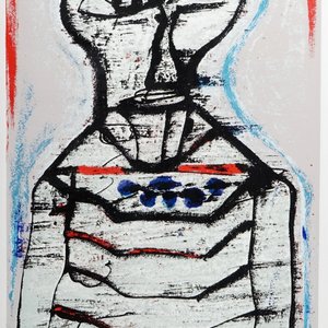 Van Hecke, Willem (Belgique, 1893-1976), Portrait abstrait, lithographie sur papier, num. 19/80 — photo 1