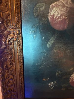 Van Verendael, Nicolaes (1640-1691, toegeschr. aan): Bloemstilleven in tuinvaas met vlinder, olie op doek — foto 11
