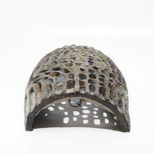 Vandeweghe, Rogier (1923) een brutalistische opengewerkte wandlamp met gekleurd glas, Perignem, ca. 1970 — foto 5
