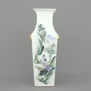Vase carré très fin en porcelaine de Chine, 19e-20e — photo 1