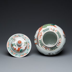 Vase couvert en porcelaine de Chine famille verte, 19ème — photo 5
