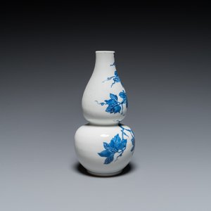 Vase de forme double gourde en porcelaine de Chine en bleu et blanc, 19ème — photo 2