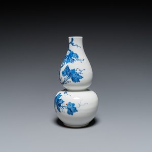 Vase de forme double gourde en porcelaine de Chine en bleu et blanc, 19ème — photo 4