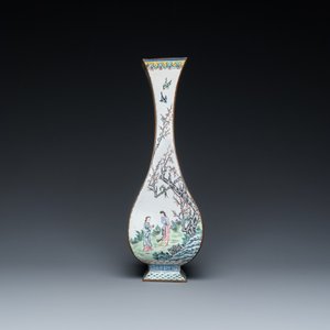 Vase de forme losange en émaux de Canton à décor des 'quatre saisons', Chine, marque et époque de Qianlong — photo 6