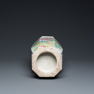 Vase de forme octogonale en porcelaine de Chine qianjiang cai, signé Wang Baowen 汪保文, daté 1899 — photo 6