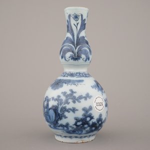 Vase double gourde en faïence de Delft, bleu et blanc, env. 1680 — photo 3
