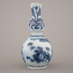 Vase double gourde en faïence de Delft, bleu et blanc, env. 1680 — photo 5