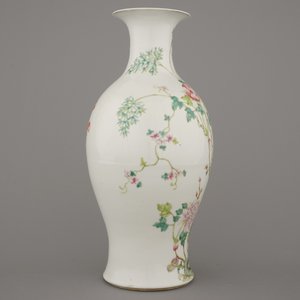 Vase en porcelaine de Chine à décor de caille, famille rose, Guangxu, 19e — photo 5