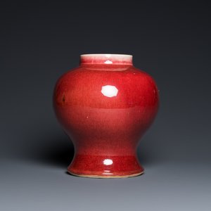 Vase en porcelaine de Chine à émail langyao sur socle en bois sculpté, 18/19ème — photo 2
