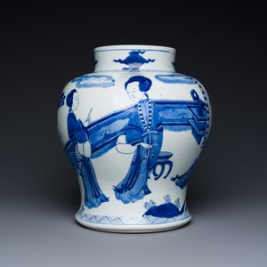 Vase en porcelaine de Chine en bleu et blanc à décor des 'Longues Dames', Kangxi — photo 2