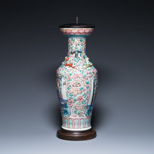 Vase en porcelaine de Chine famille rose aux anses en forme de phénix, 19ème — photo 2