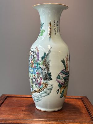 Vase en porcelaine de Chine famille rose, signé Pan Zhaotang 潘肇唐, daté 1918 — photo 2
