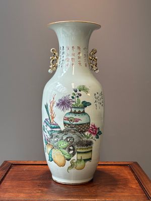 Vase en porcelaine de Chine famille rose, signé Pan Zhaotang 潘肇唐, daté 1918 — photo 3