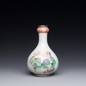 Vase en porcelaine de Chine famille verte à décor de qilin aux montures en argent, Kangxi — photo 2