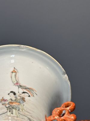 Vase en porcelaine de Chine qianjiang cai, signé Wang Xingli 汪興黎, 19/20ème — photo 15