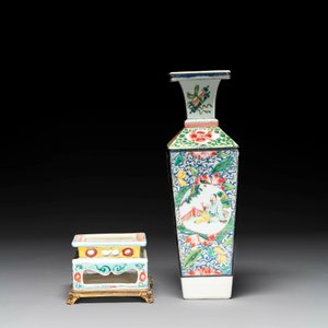 Vase et socle en porcelaine de Chine famille rose à monture bronze dorée, Yongzheng — photo 5