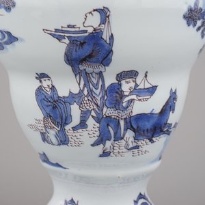 Vase remarquable en faïence de Delft, bleu et manganèse, 17e — photo 5