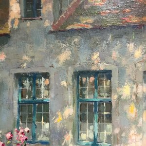 Verbrugghe, Charles (België, 1877-1974), “Begijnhofje van Brugge”, gedat. 1951 (?), olie op paneel — foto 10