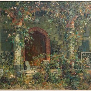 Verbrugghe, Charles (België, 1877-1974), Zicht op Gruuthuse, olie op paneel — foto 1