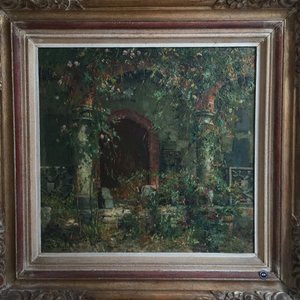 Verbrugghe, Charles (België, 1877-1974), Zicht op Gruuthuse, olie op paneel — foto 4