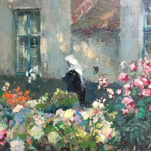 Verbrugghe, Charles (Belgium, 1877-1974), "Bruges Beguinage", dated 1951 (?), oil on panel — photo 6