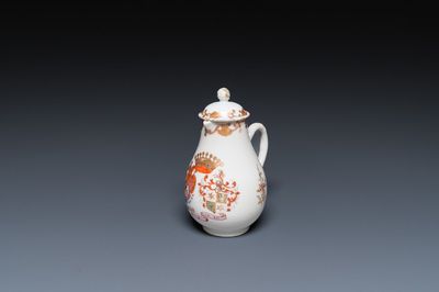 Verseuse couverte armoriée en porcelaine de Chine pour le marché hollandais aux armes de De Riet et Bouillon, Qianlong