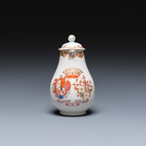 Verseuse couverte armoriée en porcelaine de Chine pour le marché hollandais aux armes de De Riet et Bouillon, Qianlong — photo 2