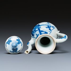 Verseuse couverte en porcelaine de Chine en bleu et blanc à décor 'Xi Xiang Ji', marque de Xuande, Kangxi — photo 6