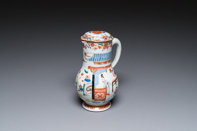 Verseuse couverte en porcelaine de Chine verte-Imari à décor d'une scène du 'Xi Xiang Ji', Yongzheng