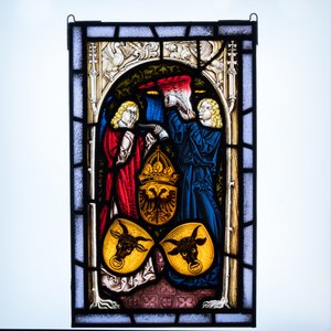 Vier beschilderde glas-in-loodramen met wapendecor, Zwitserland, 19e eeuw — foto 12