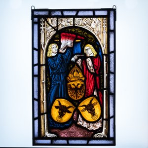 Vier beschilderde glas-in-loodramen met wapendecor, Zwitserland, 19e eeuw — foto 13