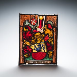 Vier beschilderde glas-in-loodramen met wapendecor, Zwitserland, 19e eeuw — foto 2