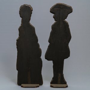 Vier beschilderde houten panelen met figuren, Nederland, 18e eeuw — foto 3